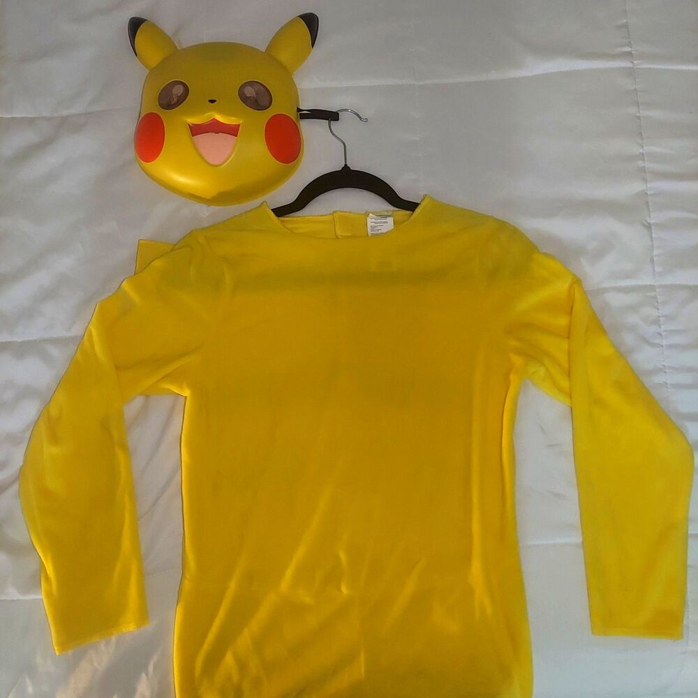 Pokemon Pikachu Halloween Costume Jumpsuit & Mask Set - Kids Large 10-12